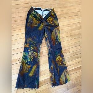 Urban Outfitters low rise tie dye flare cordurory pants